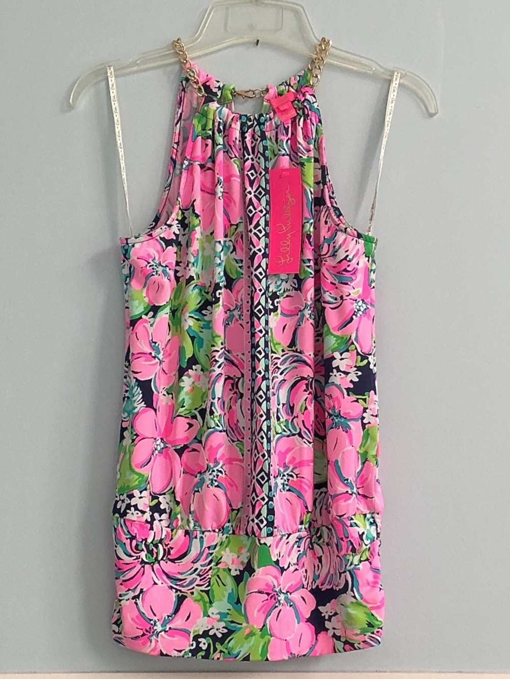 Lilly Pulitzer sz XS Bowen Top High Tide Navy Tall Order NWT